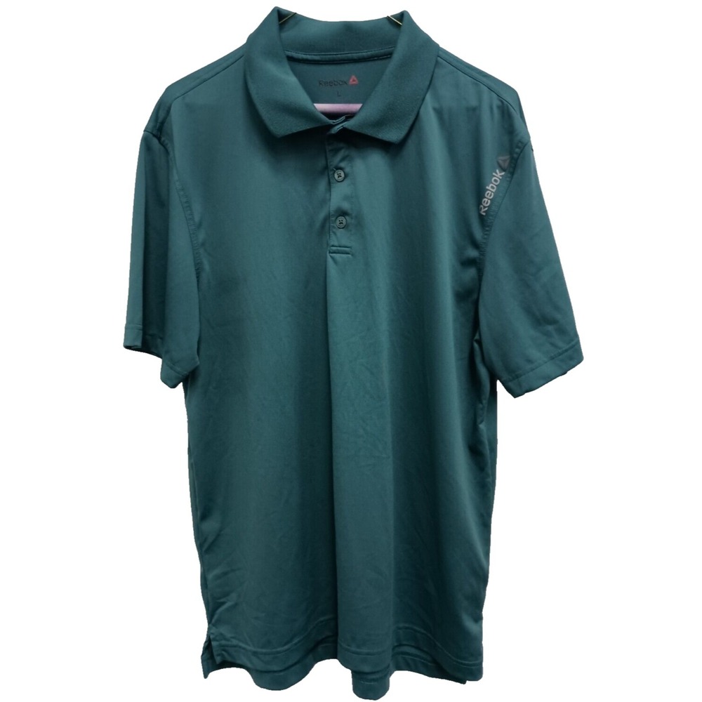 Reebok Speed Wick Golf Polo Shirt Mens Large Green Short Sleeve Collared